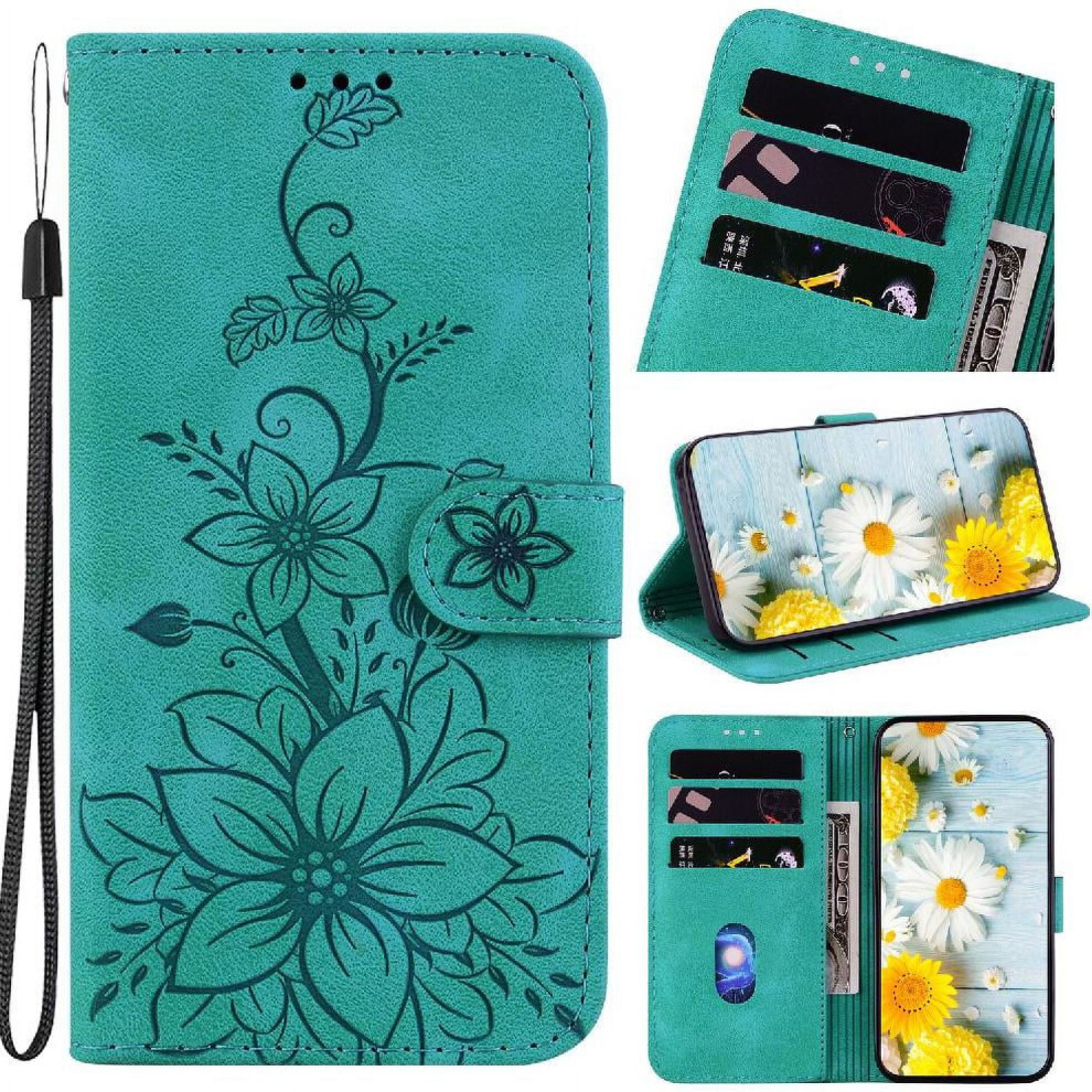Compatible With Iphone Se 2022 Case Wallet Kickstand Magnetic Embossed Lily Card Holder 9191629461660
