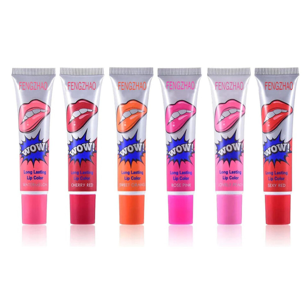 Peel Off Lip Stain Set for Women, Long Lasting Matte Lip Tint, Smudge  6 Color Collection