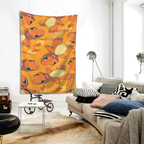 Charmander Tapestry Μεγάλο Banner Κρεμαστό Τοίχο Ταπισερί Αισθητική Αφίσα Καλλιτεχνικό 1