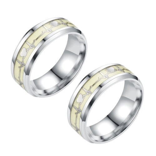 ADVEN2PCS Γυναικεία Φωτεινά Δαχτυλίδια από Ανοξείδωτο Ατσάλι, Όμορφες Βέρες για