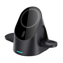 Trådløs oplader, 3-i-1 hurtig magnetisk trådløs opladningsstation, dock til ur, telefonholder