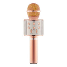 Kaya Day WS858 Bluetooth trådløs karaoke håndholdt mikrofon USB KTV-afspiller Bluetooth mikrofonhøjttaler optag musik med bæretaske (roséguld)