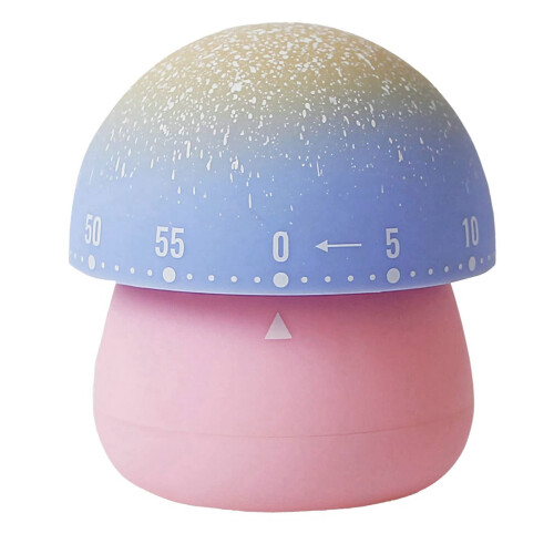Mechanical Kitchen Timer, Wind Up 60 Minutes Manual Countdown Timer for Classroom, Home, Study and Cooking (Pink Base)