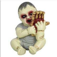 AMERTEER Halloween Uhyggelig Spøgelses Babydukke - 8,6 cm Resin Statue til Hjemsøgt Hus, Have, Barindretning (A)