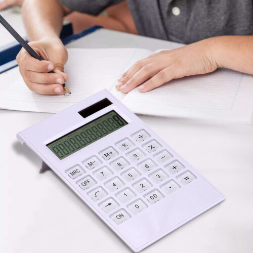 Donemore Calculator Αριθμομηχανή 12 ψηφίων, Φορητή χαριτωμένη λεπτή ηλιακή αριθμομηχανή με