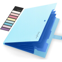 Cartella portadocumenti espandibile, organizer a fisarmonica formato lettera, raccoglitore a 5 tasche con etichette, portadocumenti portatile per