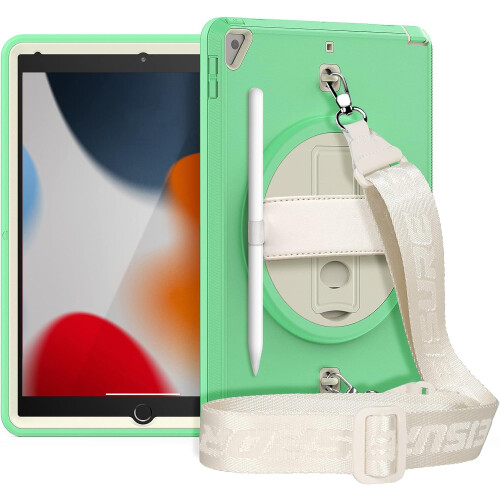 Capa compatível com iPad 9/8/7 (modelo de 10,2 polegadas, 9ª/8ª/7ª geração, 2021/2020/2019), proteção completa contra impactos.