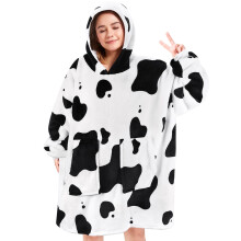 Livhil Sudadera con Capucha para Mujer, Sudadera de Sherpa Suave de Gran Tamaño, Acogedoras Sudaderas con Capucha de Felpa (Vaca)