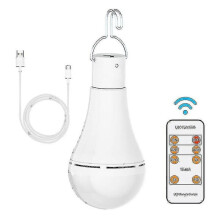 Ampoule LED rechargeable USB 7W, culot E27, intensité variable tactile avec télécommande et minuterie, lampe de secours pour le camping.