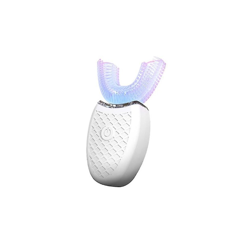 White 360 Degree Intelligent Sonic Electric Toothbrush U-Shaped Adult