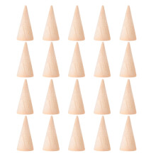 20 Stück Kegelförmige Ringständer aus Holz, Präsentationsständer für Fingerschmuck