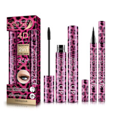 Waterproof Long Lasting Mascara and Eyeliner Set with Curl Enhancing Formula and Travel Size