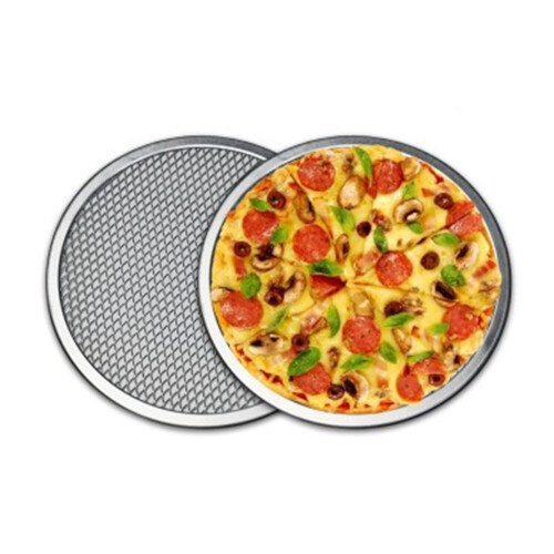 Forma de pizza de alumínio espesso GDHOME8-16 polegadas com malha, forma para assar pizza 1