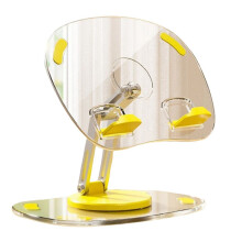 Supporto per tablet regolabile e pieghevole in acrilico trasparente, supporto da scrivania per tablet, colore giallo