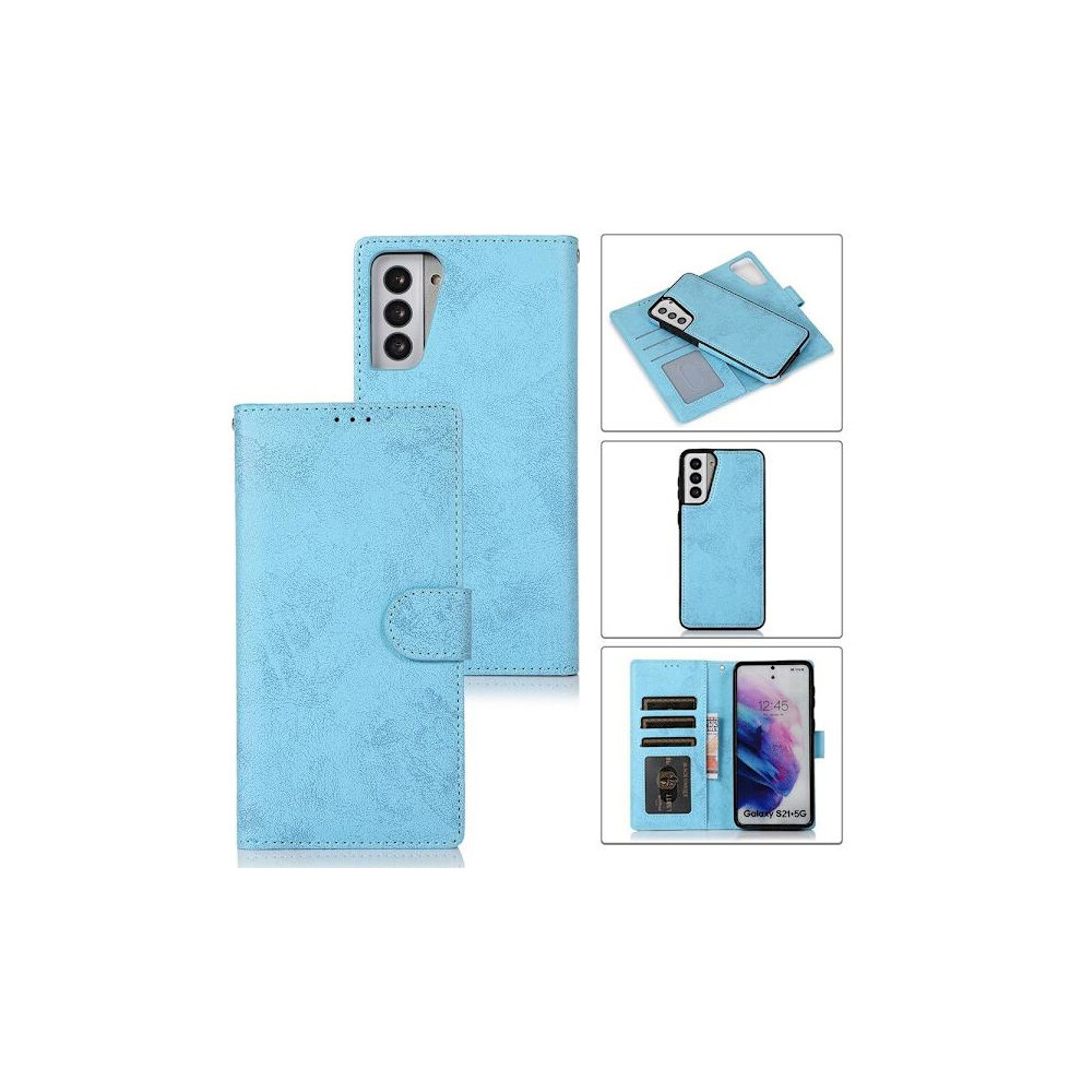 Compatible With Samsung Galaxy S21 Plus - Professional Leman Wallet Case Light Blue 9191629570898