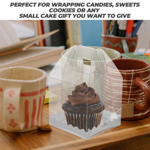 10 τεμάχια βάση για cupcakes γάμου, διαφανή διαφανή κουτιά, χάρτινα δοχεία αρτοποιίας 2