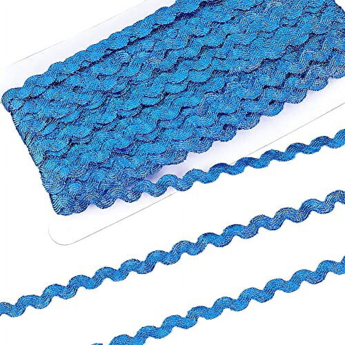 27Yards1/4inch Χρυσή πλεξούδα με κύμα S, μεταλλική κορδέλα πολυεστέρα με λάμψη για γάμο, 1
