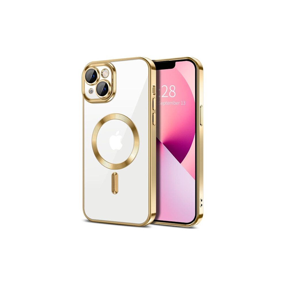 Compatible With Iphone 15 Cover - Metallic Cover With Magnetic Compatibility, Slim Design - Gold 9191629571130