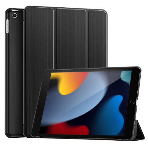 Τριπλή θήκη με βάση για συμβατότητα με iPad 10.2" Gen7 / 8 / 9 - Μαύρη