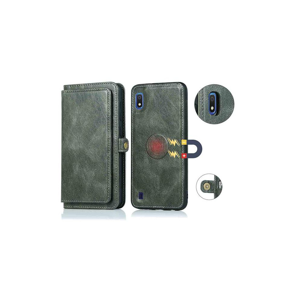 Compatible With Samsung Galaxy A10 - Rugged Wallet Case Dark Green 9191629571406