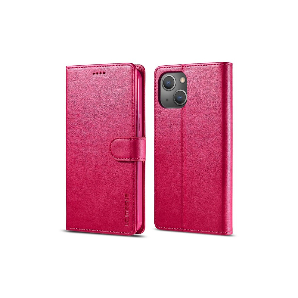 Lc.imeeke Compatible With Iphone 15 Case Leather Pink/Red 9191629571123