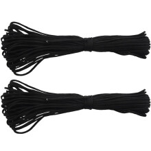 2 corde di sopravvivenza in paracord da 100 piedi (550 mm) - nere
