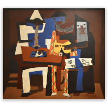 Tablou Pablo Picasso - Trei muzicieni Imprimeu pe pânză, poster abstract, reproducere de pictură faimoasă pentru dormitor și sufragerie