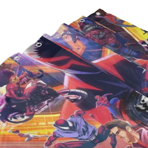 Αδιάβροχη κουρτίνα ντους Into The Spider-Verse, σετ διακοσμητικών κουρτινών ντους μπάνιου 1