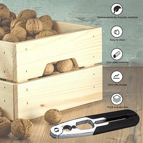 Nut Cracker Heavy Duty Nut Shell Opener Multipurpose Walnut Cracker for Walnut Hazelnut Almonds Pecan Seafood 2