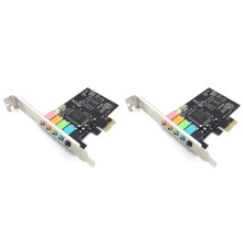 2X 5.1 Internal Sound Card for Windows 10 with Low Profile Bracket, 3D Stereo PCI-E, Chip 32/64 Bit Sound Card PCI