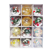 Generic Christmas Ornaments Ball Set-Shatterproof Clear Plastic Decorative Baubles for Xmas Tree House Holiday Wedding Party Decoration,12Pcs
