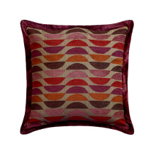 Funda de cojín Euro de terciopelo morado de 61 x 61 cm, almohada decorativa moderna con estampado geométrico para sofá - Seven Colour Sands