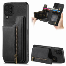 Case for compatible with Samsung Galaxy A12 4g/5g Vintage Zipper Wallet Foldable Back Cover Stand Function
