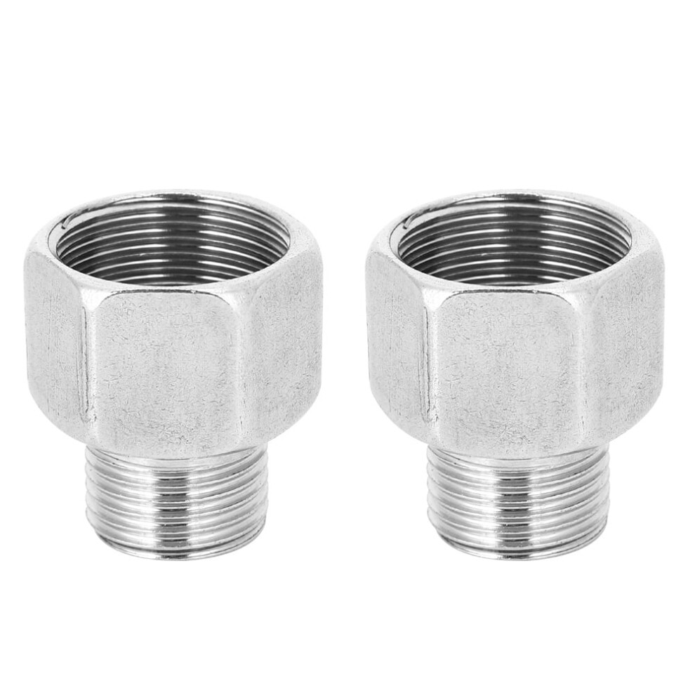 Threaded Pipe, 2Pcs Threaded Pipe Fittings Stainless Steel Hex Head Reducer Threaded Pipe Adapter Male Thread G1/2 Female Thread G3/4 9395123725949