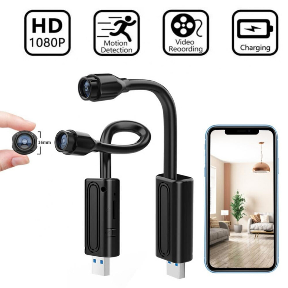 Eleanos Wireless 1080P Motion Detection Home Security Tiny Cameras, Black 9191629714834