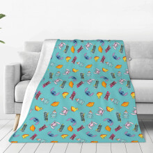 Cartoon Cute Stitch Flannel Blanket Super Soft Fleece Throw Blanket for Men Women for Couch Sofa Bed 40 x 30 Inch F-1