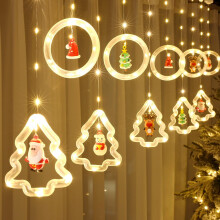 9.8 Ft 120 LED Christmas Window Lights, 3D Hanging Xmas Decor with Flashing Lights for Indoor Outdoor, compatible with Patio Garden Party Home