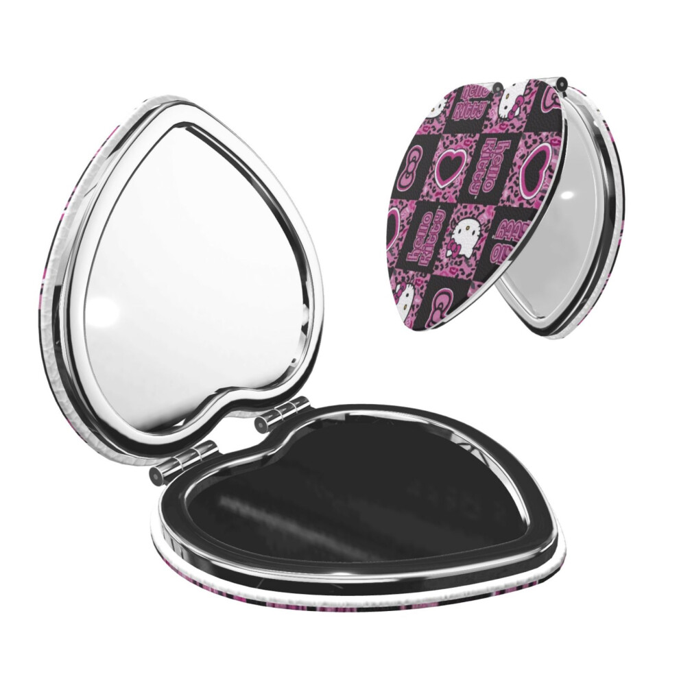 Hello Kitty Pocket Mirror, Portable Magnifying Compact Travel Makeup Mirror, 2-Sided Handheld Small Mirror