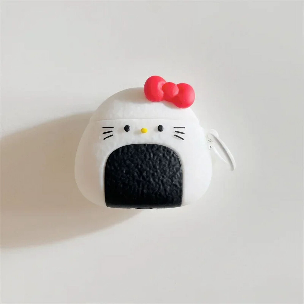 Hello Kitty Rice Ball Silicone Case For Airpods 3Rd Gen & Compatible With Airpods Pro 2, Anime Earphone Cover For Boys/Women 9004841027401