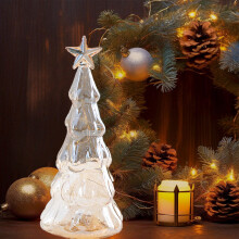 Black Friday Deals: Christmas Tree, Crystal Glass Ornaments, Luminous Night Light, compatible with home decor & Christmas scene decoration