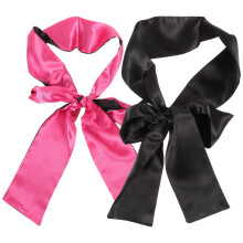 hengzirui 2pcs Satin Eye Mask Fashion Ribbon Blindfold Fun Play Eye Patch Accessories (1pcs Black, 1pcs Rosy and Black )