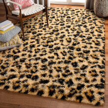 Fashionable and durable Fluffy Leopard Print Rug, Premium Cheetah Print Area Rugs, Soft Comfy Faux Fur Animal Printed Carpet