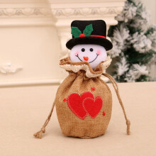 YiFudd Borsa regalo di Natale Babbo Natale Pupazzo di neve Borsa per caramelle Borsa della vigilia di Natale Borsa portaoggetti Decorazione Ciondolo