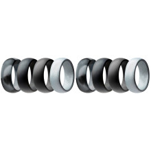 8 PCS Rings Silicone Women Stackable Wedding Bands Sports Silver Male Lovers