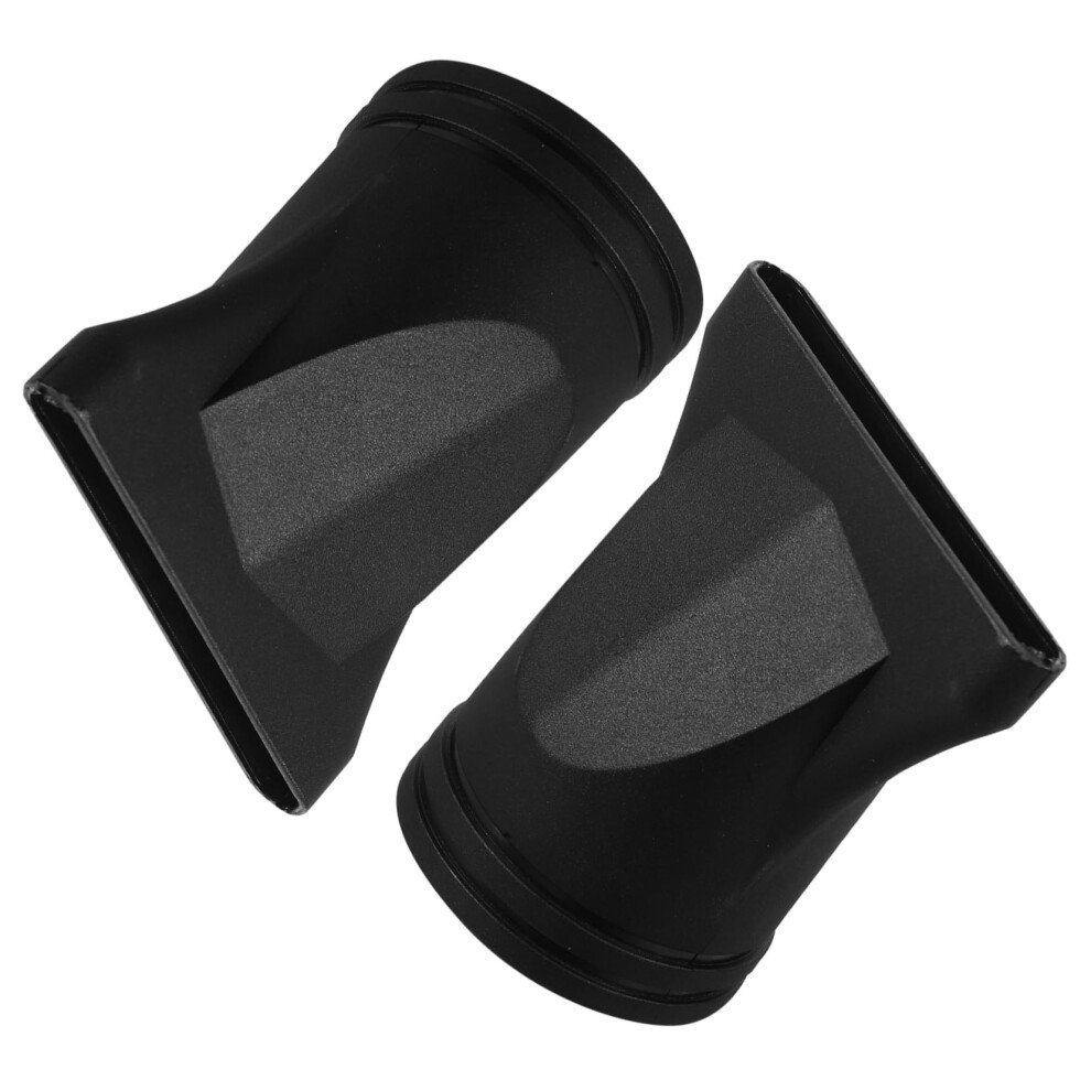 Black Universal Hair Dryer Diffuser And Nozzle Attachment Set With Silicone Edge For Precision Airflow Control