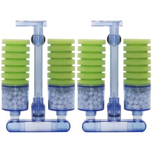 2er-Set Wandfilter, Aquarium-Schwamm-Wasser-Biofilter, pneumatischer Biofilterkrug für Aquarien