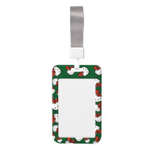Porta-crachá Hello Kitty de Natal com Cordão (Vertical) - Ecológico, Protetor de Identificação Leve 6,35 cm x 10,16 cm com Cordão Removível