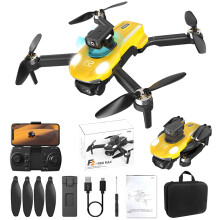 Brushless Dual Camera 360 Drone, 8K HD Folding UAV with Obstacle Avoidance, Compatible with Educational Toys for Kids, RC Aircraft Gift