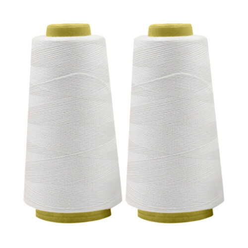 xiuh sewing threads polyester 3000yards per spools for hand machine sewing 2pcs white