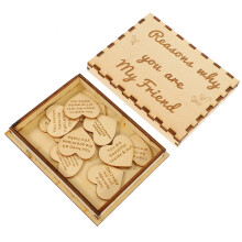 Coffret cadeau d'amitié en bois, coffret souvenir en bois avec découpes en forme de cœur